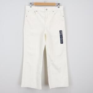 J.Crew Factory Wide Leg Crop Pant All Day Stretch White Size 30 NWT